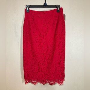 Rachel Parcell Women’s Red Lace Pencil Skirt Sz S